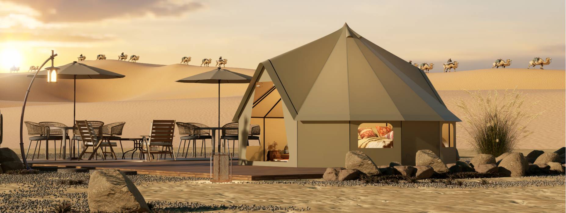 沙坡头区露营酒店帐篷产品